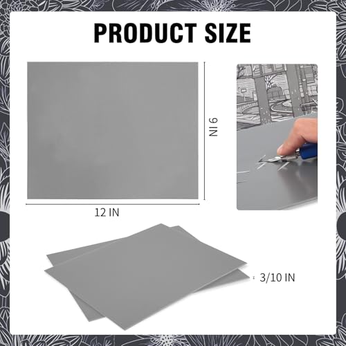 2 Pcs 9x12 Soft Linoleum Carving Block, Linocut Block for Printmaking, Gray | Engraving Art Project, Printmaking Artist Studio Supplies - color: Gray, size: 9'' x 12'' 2 Pack