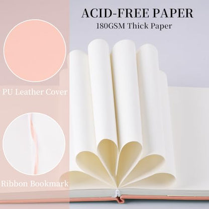 5.7x4.1" Hardcover Mixed Media sketchbook,Pocket Junk Journal Supplies - color: PU Cover-5.7x4.1in-Pink
