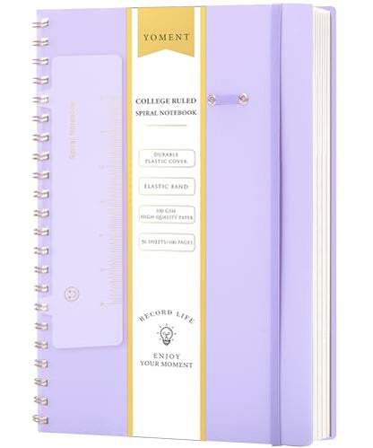 Yoment Spiral Notebook 8.5 x 11 A4 Large Notebooks for Work School | College Ruled Journaling Notebooks, 100 GSM Paper, Spiral Bound Journal for Writing Note Taking, A4 Purple - color: Purple, style: D - Line - A4
