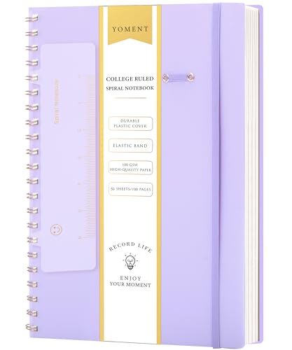 Yoment Spiral Notebook 8.5 x 11 A4 Large Notebooks for Work School | College Ruled Journaling Notebooks, 100 GSM Paper, Spiral Bound Journal for Writing Note Taking, A4 Purple - color: Purple, style: D - Line - A4