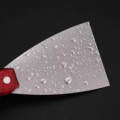 5Pcs 6" Putty Knife Scrapers Stainless steel spatula Tool set，with a comfortable wooden handle，for Scrapering,Drywall Repairs and Spreading，Taping Drywall Wall Painting (6" - 5Pcs) - color: 6" - 5pcs