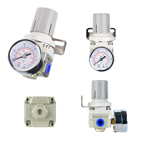 Air Pressure Regulator with 1/4" Port, Air Compressor Regulator with 0-150 PSI Precision Gauge and Bracket, Perfect for Compressed Air System, AR2000-02