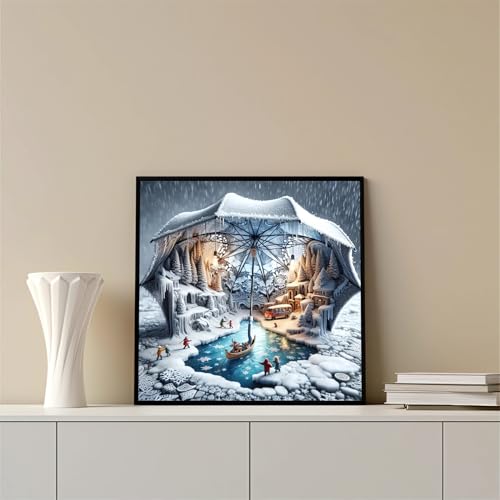 Diamond Art Kits for Adults, Winter Landscape 5D Diamond Painting Kits | DIY Gem Painting, Diamond Art Paintings Kit, Full Drill Diamond Dot for Home Wall Decor 14 X 14 Inch - color: CM049