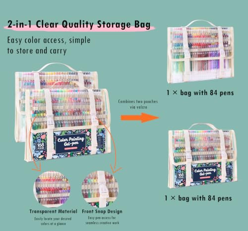 Acrylic Gel Pens for Coloring, 168 PCS Premium Gift Box Set - color: 168 Colors