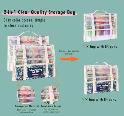 Acrylic Gel Pens for Coloring, 168 PCS Premium Gift Box Set - color: 168 Colors