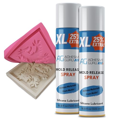 Silicone Mold Release Spray (2x16.9 fl oz / 500ml) Release Agent for Epoxy Resin, Candle & All Molds | Smooth, Non-Stick Lubricant for Easy Removal | 2 Pack - size: 2 Pack