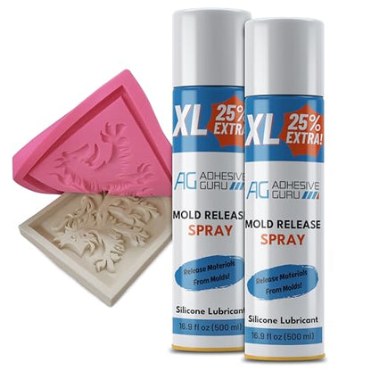Silicone Mold Release Spray (2x16.9 fl oz / 500ml) Release Agent for Epoxy Resin, Candle & All Molds | Smooth, Non-Stick Lubricant for Easy Removal | 2 Pack - size: 2 Pack