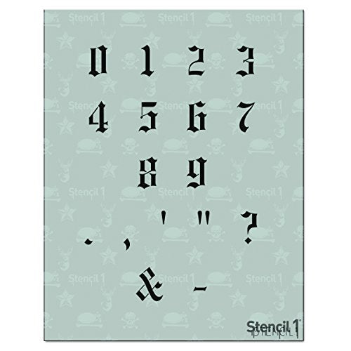 Stencil1 Old English Font Stencil 1" Alphabet Letters Painting Craft - size: 1" Letters