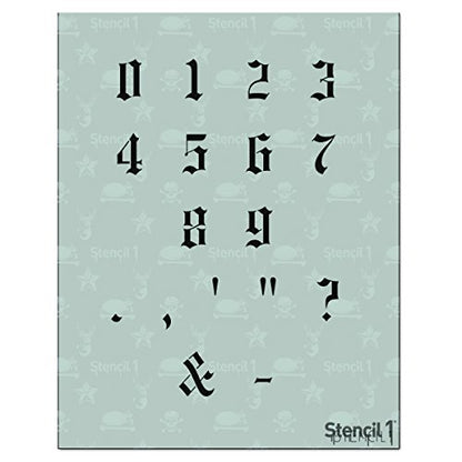 Stencil1 Old English Font Stencil 1" Alphabet Letters Painting Craft - size: 1" Letters