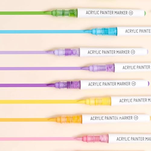 Water Based Acrylic Paint Markers Green, 9 Colors Paint Pen Set - color: Green Series