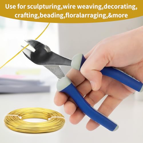 12 Gauge Aluminum Wire 100FT, 2mm Bendable Metal Anodized Aluminum Wire for Sculpting Jewelry Making Crafts Wreath Beading Floral(Gold) - color: Gold