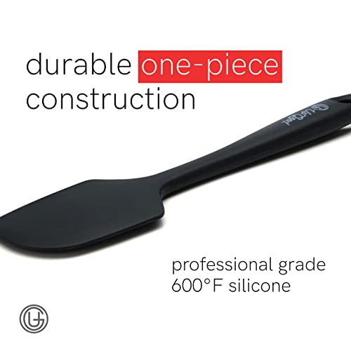 UpGood Silicone Spatula Set 600°F - High Heat Resistant Nonstick, Small and Large Kitchen Spatulas - Flexible BPA Free Professional Grade Cookware - Utensils for Cooking, Baking, Mixing(4 Pcs, Black) - color: Black, size: 4 Piece Set