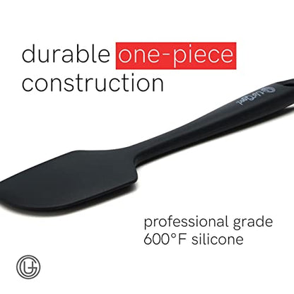UpGood Silicone Spatula Set 600°F - High Heat Resistant Nonstick, Small and Large Kitchen Spatulas - Flexible BPA Free Professional Grade Cookware - Utensils for Cooking, Baking, Mixing(4 Pcs, Black) - color: Black, size: 4 Piece Set