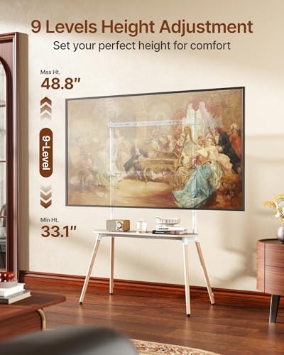 4-Leg Easel TV Stand for 49-86" TVs, 110 lbs, White - color: White, size: 49–86 Inch TVs