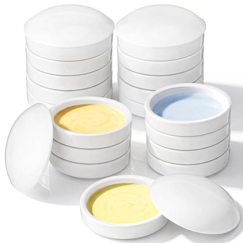 4 Sets Ceramic Watercolor Palette 5 Layers Stackable Porcelain Paint Mixing Trays with Lids Round Watercolor Mixing Palette Dish Bowls for Artist Gouache Pigment Chinese Ink (3.15 x 3.74 in) - size: 3.15 x 3.74 in