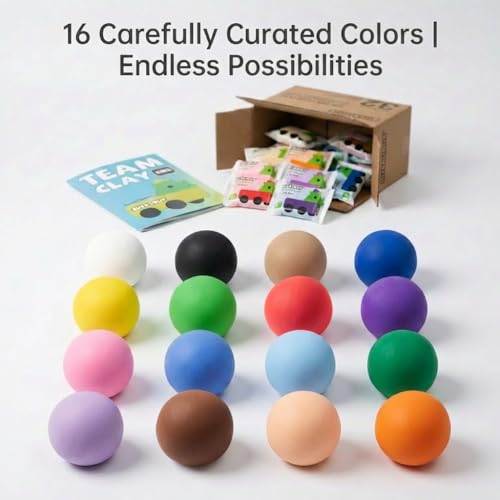 32-Pack Air Dry Foam Clay 16 Colors for School Supplies - color: 16 Colors