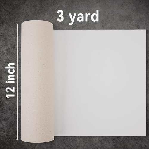 PHOENIX 12 Inch Wide x 3 Yard (9 Feet) Long Canvas Roll | 100% Cotton 11 Oz. Gesso Primed, Ready to Use Unstretched Professional Roll of Canvas for Oil & Acrylic Painting - size: 12 inch x 3 yard, style: 11 oz.