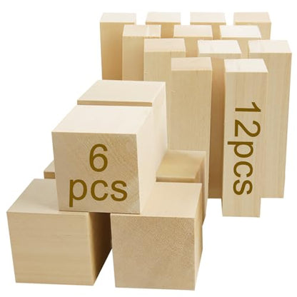 18 pcs Basswood Carving Blocks Whittling Wood Carving Blocks Basswood for Carving Wood