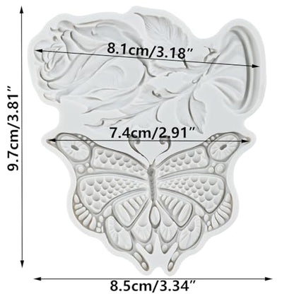 Butterfly Rose Polymer Clay Molds Butterfly Flower Silicone Mold - color: Style K