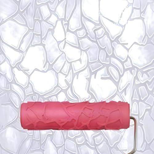 7" Texturing Roller, Patterned Textured Paint Roller, Drywall Texture Tool | Embossed Rubber Paint Roller, Decorative Art Texture Roller, Knockdown Texture Tool for DIY Household Wall Painting (BK046R) - style: BK046R