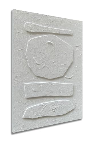 Limiyer Art 24x36 inch abstract art oil painting with white three-dimensional texture, in a modern minimalist style, is suitable for use as a home decoration item and can also be hung on the wall of an office for display - color: White