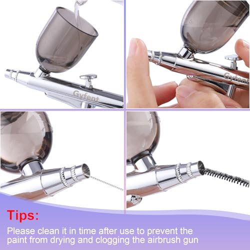 Gyfent Airbrush Gun Kit with 4 Quick-Release Nozzle Sets(0.2/0.3/0.5/0.8mm) - size: Basic