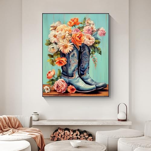 Cowboy Boots Paint by Numbers Kit for Adults Without Frame 16x20 IN - color: YOPNF01