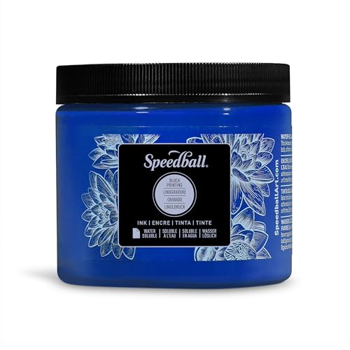 Speedball 16oz Water-Soluble Block Ink Blue, for Block Printing, Lino Printing, Screen Printing, for Artists Kit - color: Blue