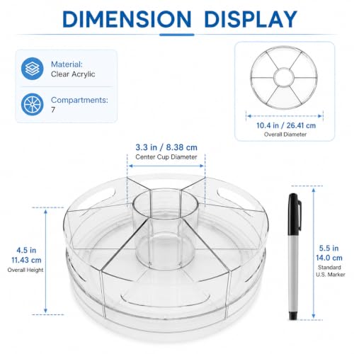 CraftGenes Clear Rotating Organizer, Acrylic Pen Holder, Marker Organizer - size: 1 Pack
