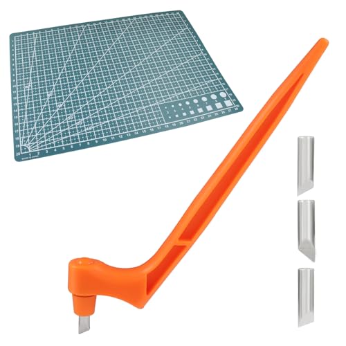 Orange Craft Cutting Tools, Craft Cutting Knives | 3 Different 360 Degree Rotating Blades, Cutting Mat, Stainless Steel Cutter Pen - color: Orange