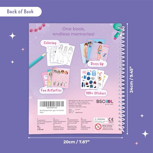 Me and My Bestie Sticker for Girls Drawing Coloring Activity | Fashion design fun with creative drawing and coloring pages; suitable gift for best friends ages 5 and up. - color: Multicolor
