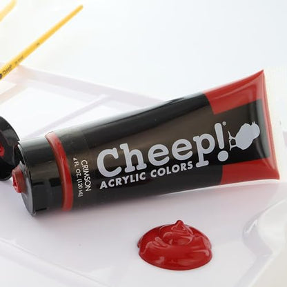Cheep! Acrylic Paints, 4 oz. Tube - Crimson, Perfect for Artists - Quality Acrylic Paint Heavy Body Paint Artist and Student - color: Crimson