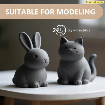 VIBRATITE 10LB Air Dry Clay, Dark Gray Modeling Pottery Clay Bulk | Easy to Shape for Hand Building, Wheel Throwing, Sculpting, DIY Crafts, Classroom Art Projects, Ideal for Beginners & Artists - color: Dark Gray