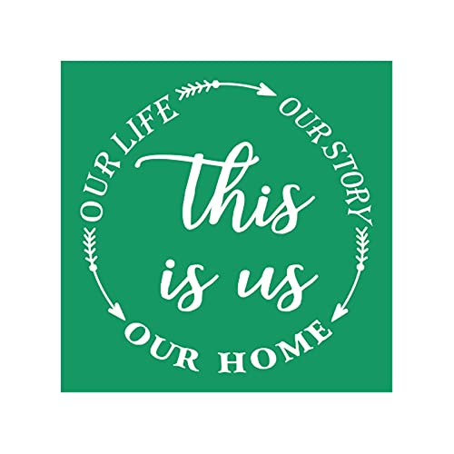 JAJADO Silk Screen Transfers Reusable DIY Stencils Reusable Self Adhesive Stencils Screen Print Stencils Mesh Stencil Chalk Paste Paint for Wood, Fabric, Glass, Art Craft Project Home Decor - color: this is us