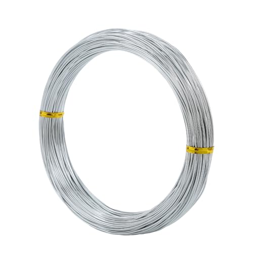 Bendable Aluminum Craft Wire - 1mm 18 Gauge (50m / 165ft) Spool, Floral Wire for Artificial Flowers, Jewelry Making Wire for Beading & Wire Wrapping - Silver - size: 18 Gauge x 165 Feet