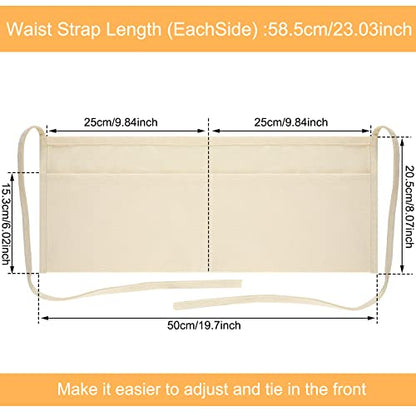 JenPen 6 Pcs Nail Apron Canvas Waist Apron Bulk for Carpenters with 2-pocket Work Unisex Cloth Tool Belt Washable Utility for Men Women Adults Woodworkers, Artists, and Other Crafts People