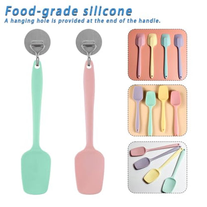 8 PCS,8.2Inch Silicone Spatulas Rubber Spatula Small Spatula Baking Mini Spatula Mixing Tool for Nonstick Cookware (8Pcs 4 Colors) - color: 8Pcs 4 Colors