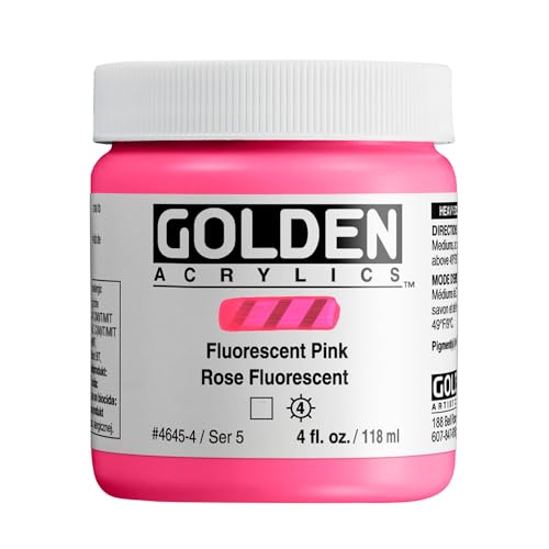 GOLDEN Heavy Body Acrylics, Fluorescent Pink, 4 fl. oz. Jar