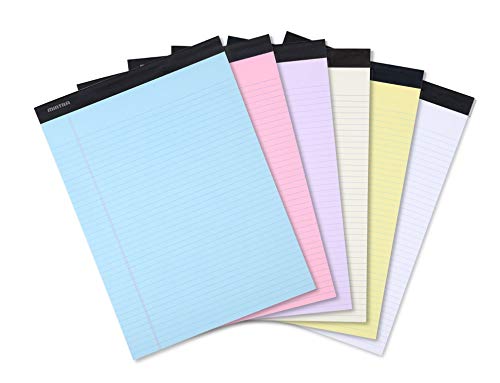 Mintra Office Colorful Legal Pads - Includes 2 Blue, 2 Pink, and, 2 Green Writing Pads, Micro Perforated Lined Sheets, Ideal for Professional & Personal Use, 8.5"x11" Narrow Ruled, 6 pack Pastel Set 2 - color: Pastel v2, size: Narrow