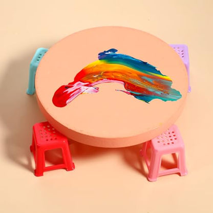 Xindojuz 12 PCS Canvas Stands for Paint Pouring, Plastic Non-Slip Mini Canvas Feet Risers Fluid & Acrylic Paint Pouring Supplies Miniature Holder Tools for Pourings Paints Supplies (4 Colors)