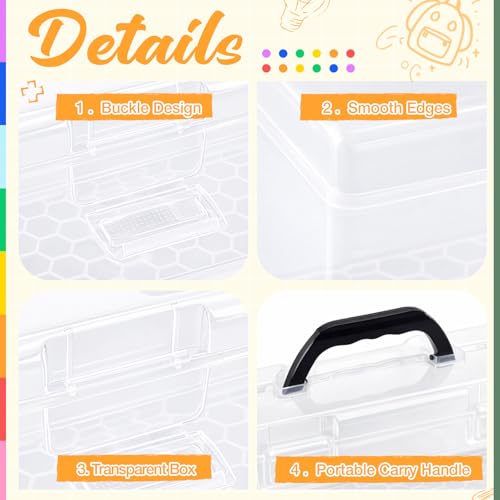Geelin 1 Set Clear Paint Storage Box with Brush Holder, 30 Bottles