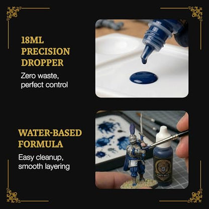 Ludus Bellum Miniature Paint Navy Blue Color 18ml Precision Dropper Bottle | Professional Acrylic Paint for Miniatures & Models, Provides Quality Acrylic Tones and Shades for Warhammer 40K D&D Figures - color: Navy Blue
