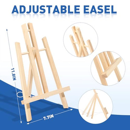 ESRICH 182PCS Acrylic Paint Set with 11.8 in Wooden Easels | 8 x 10 in Canvas Boards, Paint Brushes Canvas Panel Painting Kit for Acrylic Oil Watercolor Beginners - style: 182PCS