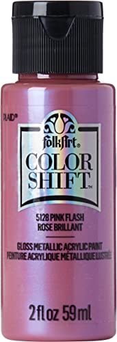 FolkArt Color Shift Acrylic Paint in Assorted Colors (2 ounce), Pink Flash - color: Pink Flash, size: 2 Fl Oz (Pack of 1), style: Color Shift