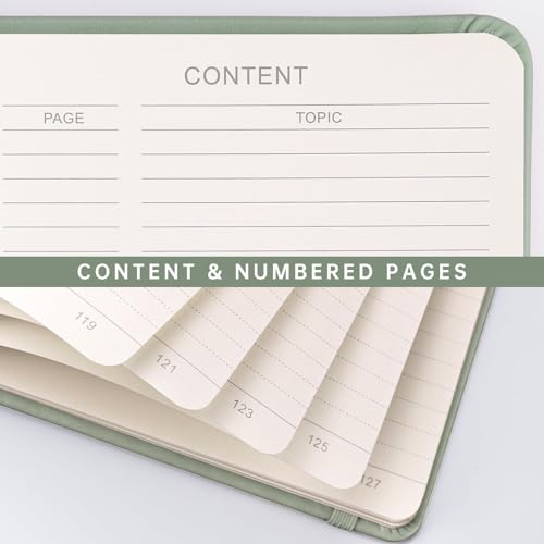 AHGXG Lined Journal Notebook, 192 Numbered Pages, A5 Size (5.7'' x 8.3'') - color: Light Green, style: Lined