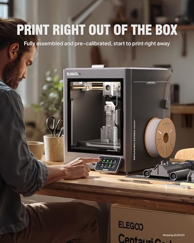 ELEGOO Centauri Carbon 3D Printer, CoreXY 500mm/s High Speed Printing with Auto Calibration, 320°C Nozzle and Built-in Camera, Ready to Print Out of the Box, 256x256x256mm Printing Size - size: Centauri Carbon