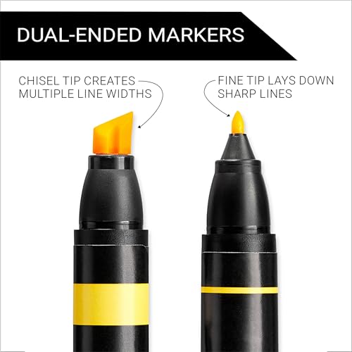 Prismacolor Premier Dual-Ended Art Markers, Chisel and Fine Tips, Assorted Colors, Set of 72 in Carry Case - Art Supplies, Alcohol-Based Ink, Adult Coloring - color: Jellyfish