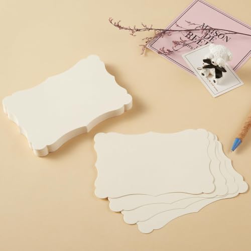 50 Pack Blank Kraft Greeting Cards, Cream, 4x6IN | Thick Cardstock Paper, For DIY Gift Cards, Menus, Baby Shower Invitations, Wedding Invitations - color: Cream, size: 4x6IN