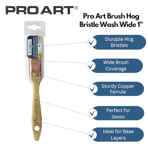 Pro Art Brush Hog Bristle Wash Wide 1" - color: Natural, size: 1 inch