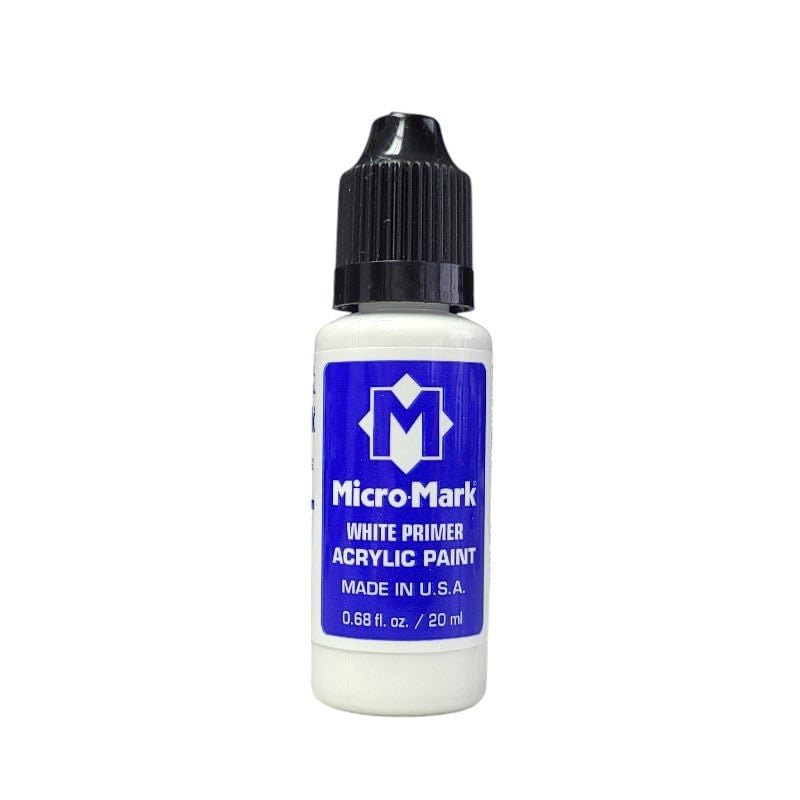 Micro-Mark White Acrylic Primer - Made in USA Acrylic Surface Primer for Models, Miniatures, and Crafts (20ml) - size: 0.68 Fl Oz (Pack of 1)